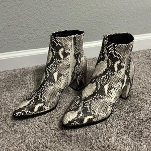 Brand new Madden Girl snakeskin booties!